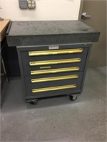 EQUIPTO 5 DRAWER CABINET W/ GRANITE SURFACE PLATE
