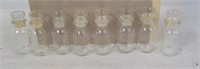 (8) Small Glass Bottles With rubber Seal Glass