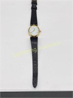 LADIES MOVADO WRISTWATCH WITH BLACK LEATHER BAND