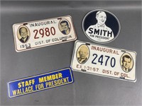 Vintage Presidential License Plates & More