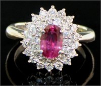 Platinum 1.64 ct GIA Ruby & Diamond Ring