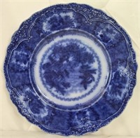 Antique Wharf Pottery England Flow Blue Plate