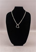 Vintage Silver-plated Heart Pendant w/ Chain