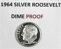 1964 USA Silver Proof Roosevelt Dime
