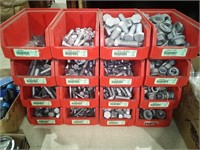 16 Bins of Assorted Galvanized Hardware