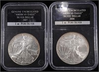 2007 & 2008 AMERICAN SILVER EAGLES PCS