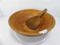 13" WOODEN BUTTER BOWL W/PADDLE