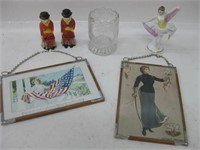 Vtg S&P, 2 Framed Antique Postcards & More