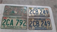 2 Pair '68 & '71 MN License Plates