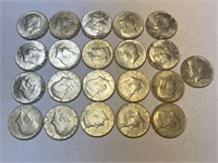 21 Kennedy Half Dollars 1965-69