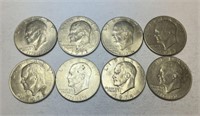 8 Eisenhower Half Dollars 1971-76