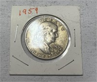 1959-D Franklin Half Dollar, vg/f