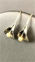 .925 Sterling Silver Calla Lilly Earrings