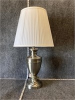 White and Silver Toned Lamp