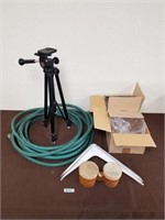 Garden hose, tripod, semi light covers, brackets