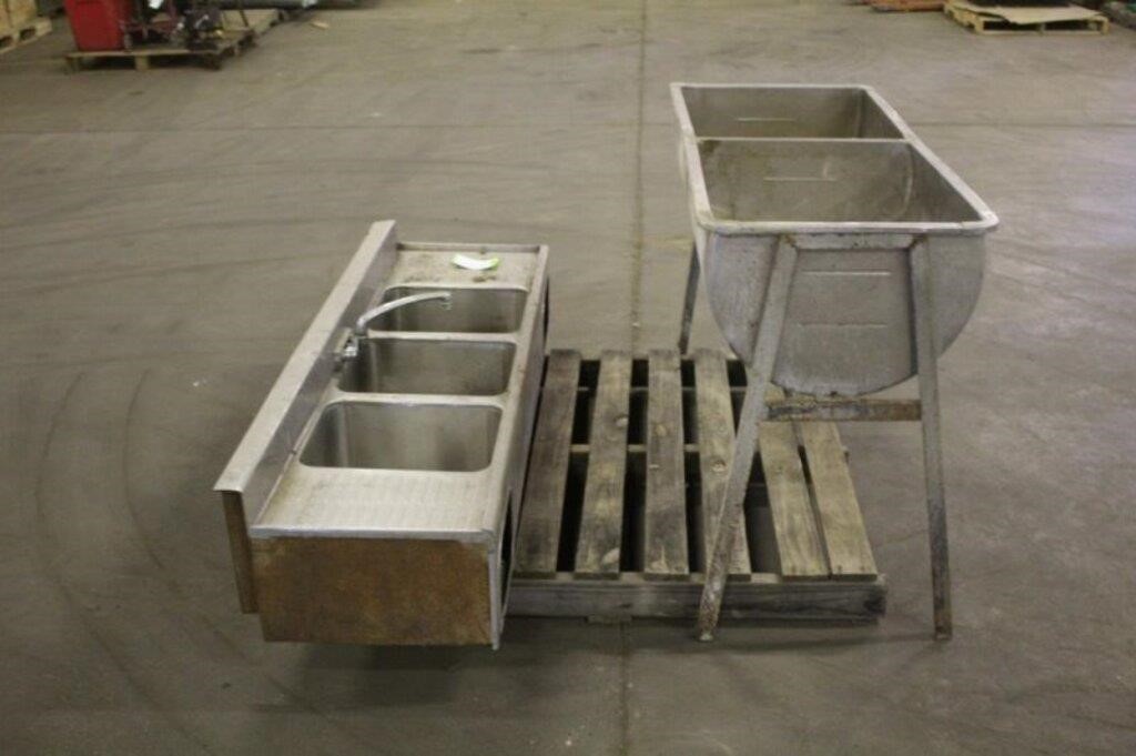 (3) Bay Sink 59'' x 20'' x 13'' Approx & (2) Bay S