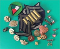 Lot Asst WWII Military Pins & Patches