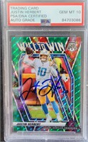 Justin Herbert Signed Panini 2021 Mosaic PSA 10 A