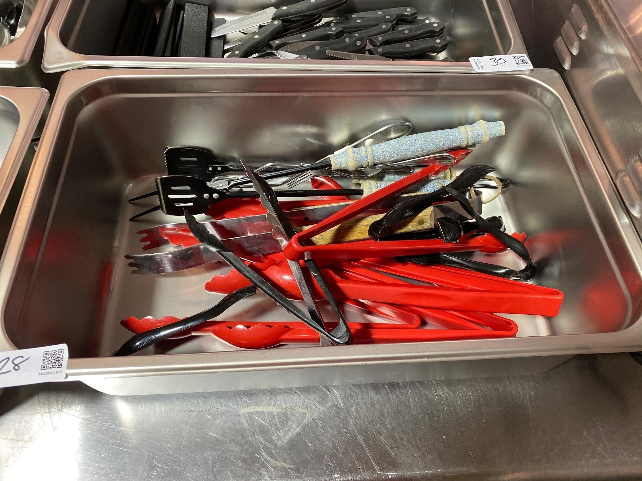 Assorted Tongs & Insert Pan