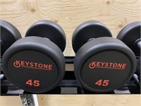 45lb Pair of New Keystone Urethane Dumbells
