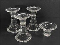 4 DANSK FULL LEAD CRYSTAL CANDLEHOLDERS