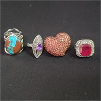 Sterling silver rings group 33 g