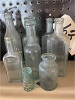 8 Glass Bottles-var sizes