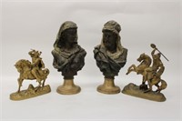 4pc Metal & Iron Figures 8" to 13"