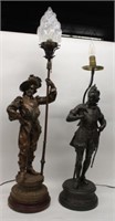 2 Cast Metal Lamps 34" to 39"