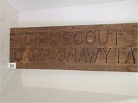 Wooden Girl Scout Camp Sign