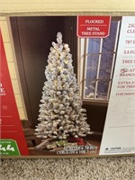 6.5' Pre-lit Flocked Christmas tree