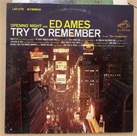 VINTAGE RECORD ALBUM  ED AMES TRY TO REMEMBER