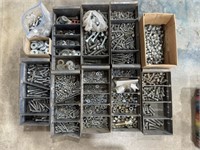 Hardware in metal drawers- nuts bolts washers