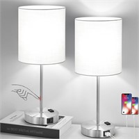 2 Touch Control Lamps w/ USB & AC