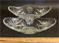 (2)PRESSED GLASS RELISH DISHES