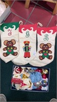 Vintage felt Christmas stockings & ornaments