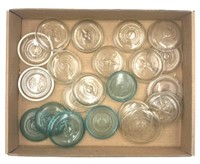 Assorted Vtg. Glass Mason Jar, Canning Jar Lids