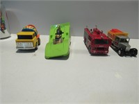 GROUP OF VINTAGE TOY CARS, FIRE TRUCK
