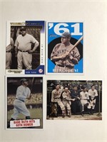 Lot of 4 Babe Ruth Baseball Cards