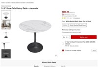 B8850  Jamesdar Kurv Cafe Dining Table 31.5 White/