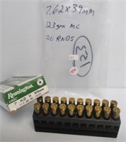(20) Rounds of Remington 7.62x39mm 123GR MC with