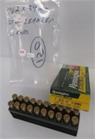 (20) Rounds of Remington 7.62x39mm 125GR lead tip