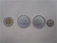 2x 5¢ 1951 Big Nickel (souvenir coin) et un 5¢