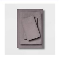 $25 - Twin/Twin XL Easy Care Solid Sheet Set Gray