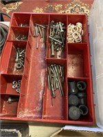 Handy organizer box with nuts and bolts and