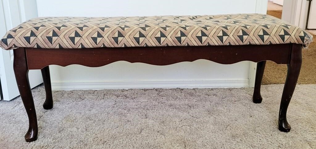 Upholstered Accent Bench With Wood Legs