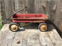 Antique Red Wagon w/ good wheels