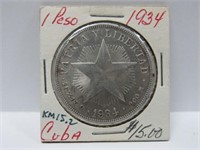 Cuba silver coin, 1 Peso