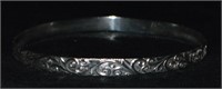925 Silver Embossed Bangle