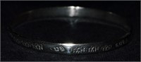 925 Silver Embossed Bangle